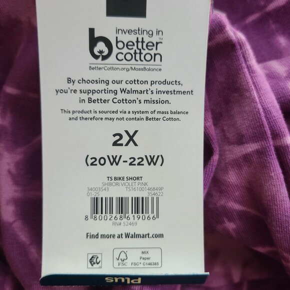 Terra & Sky Women’s Plus Biker Shorts 9" Inseam Shibori Violet Pink Size 2X - Picture 4 of 7